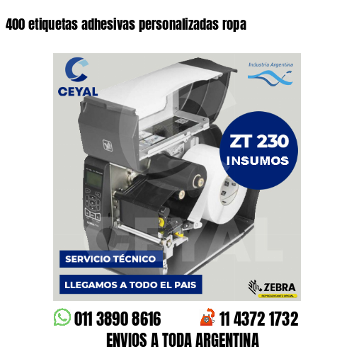 400 etiquetas adhesivas personalizadas ropa