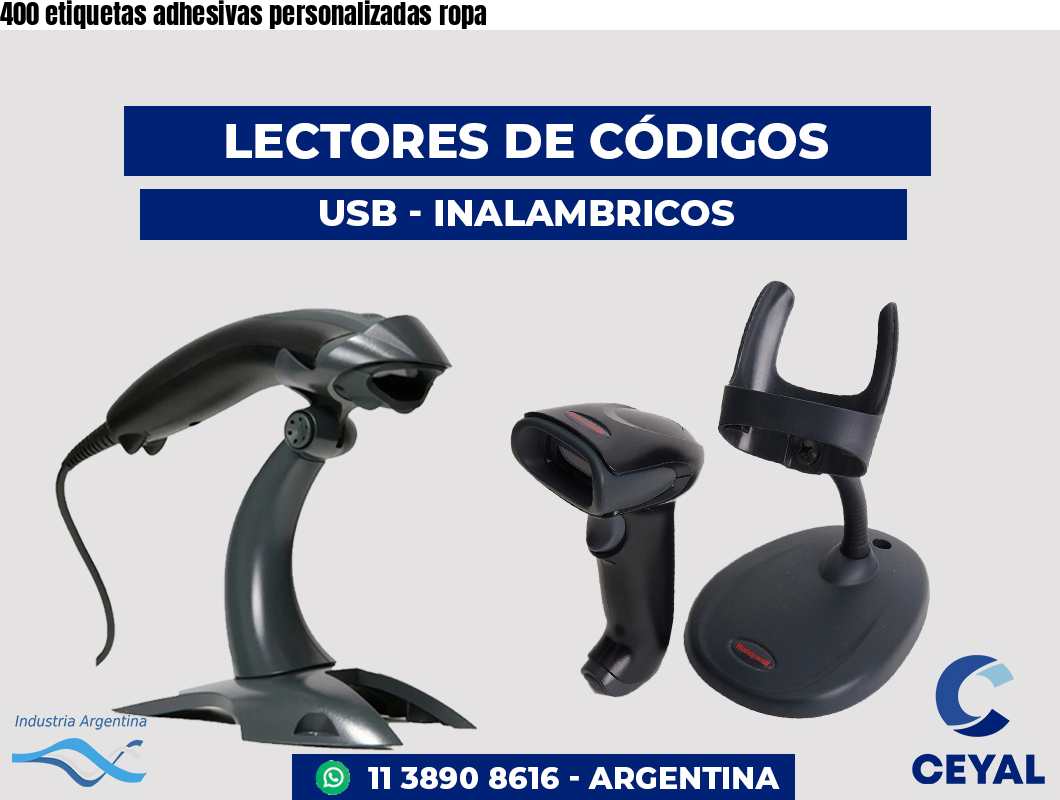400 etiquetas adhesivas personalizadas ropa