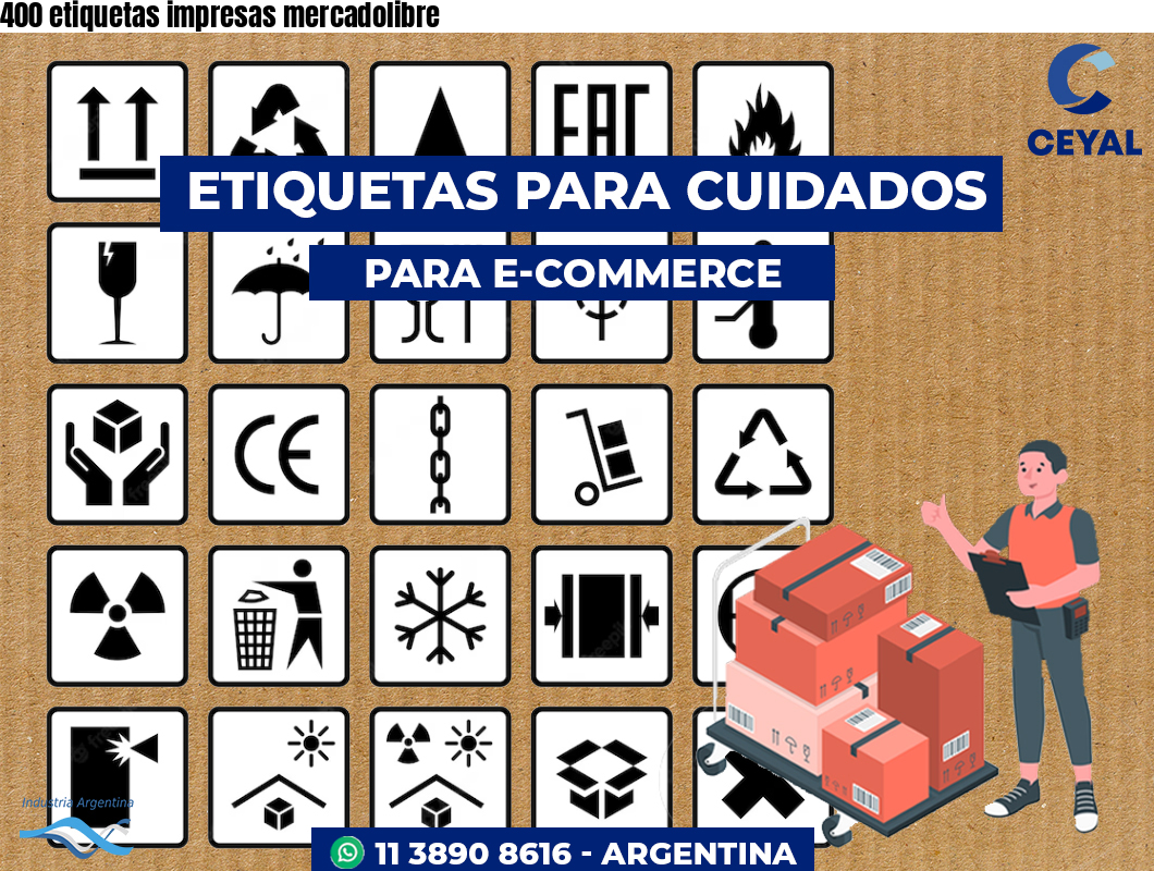 400 etiquetas impresas mercadolibre