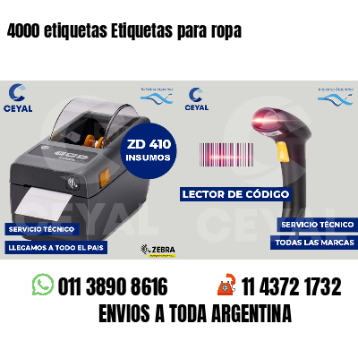 4000 etiquetas Etiquetas para ropa