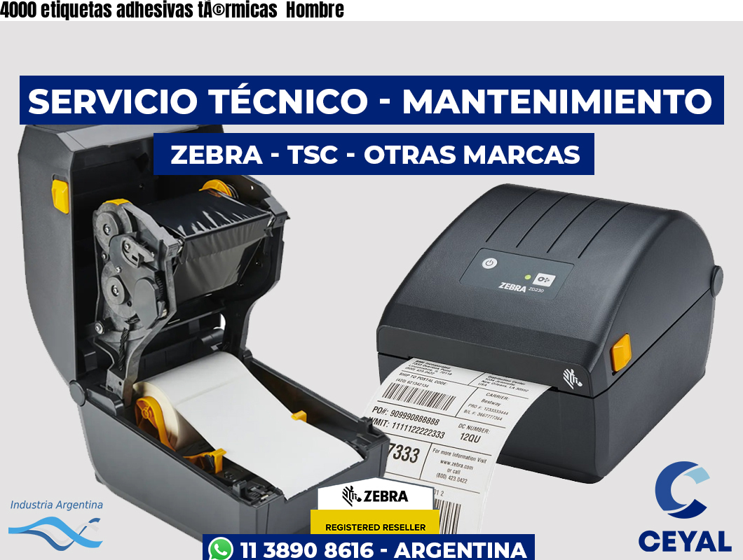 4000 etiquetas adhesivas tÃ©rmicas  Hombre