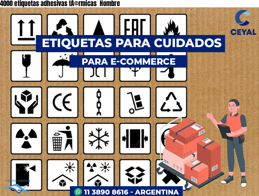 4000 etiquetas adhesivas tÃ©rmicas  Hombre