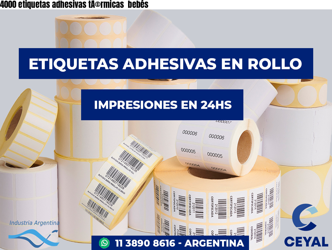 4000 etiquetas adhesivas tÃ©rmicas  bebés