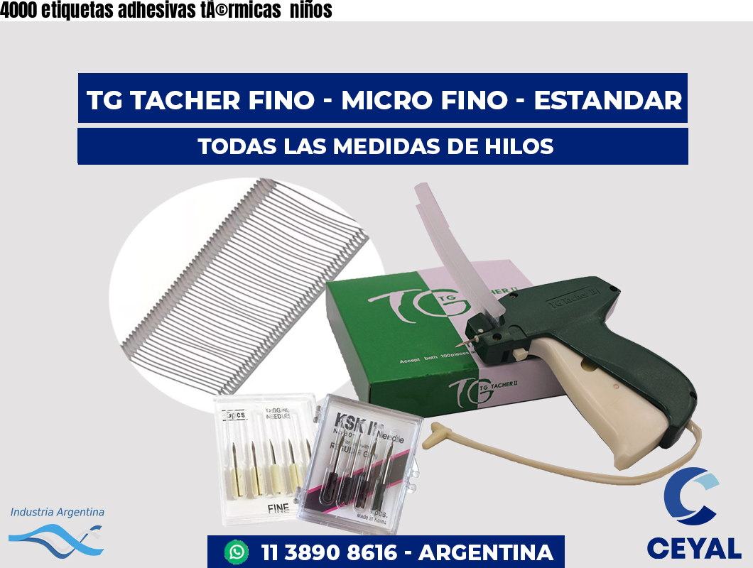 4000 etiquetas adhesivas tÃ©rmicas  niños