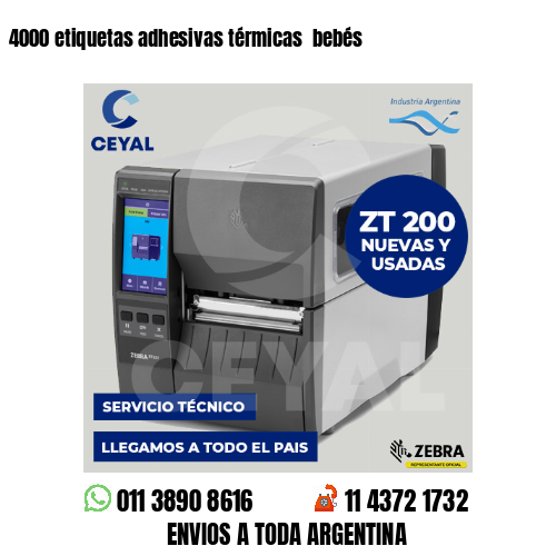 4000 etiquetas adhesivas térmicas bebés