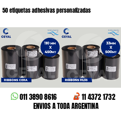 50 etiquetas adhesivas personalizadas