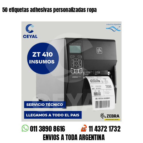 50 etiquetas adhesivas personalizadas ropa