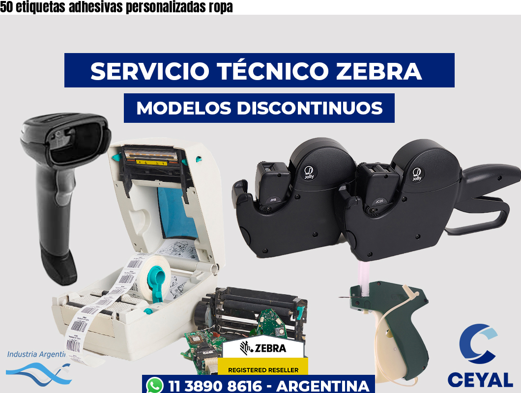 50 etiquetas adhesivas personalizadas ropa