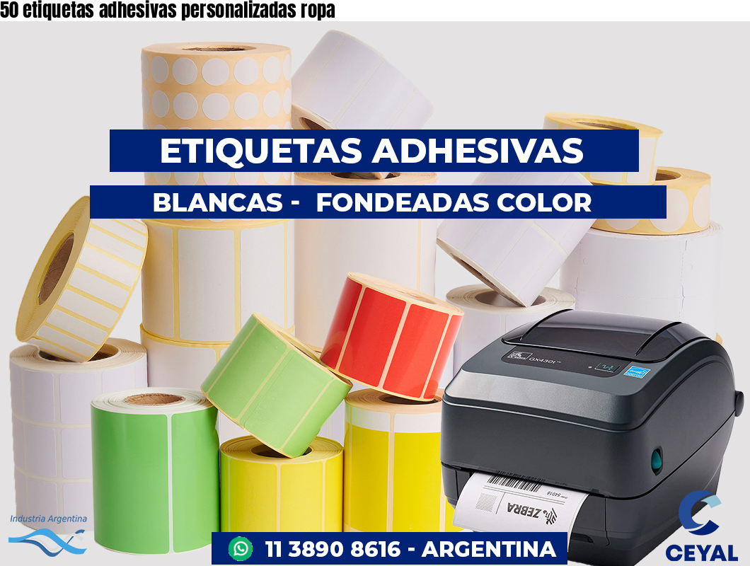 50 etiquetas adhesivas personalizadas ropa