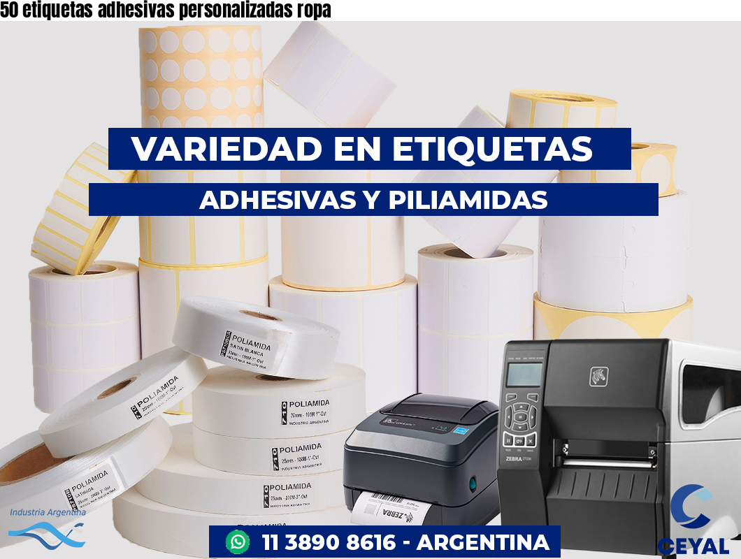 50 etiquetas adhesivas personalizadas ropa