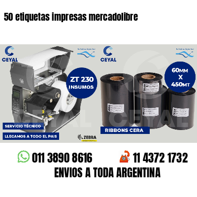 50 etiquetas impresas mercadolibre