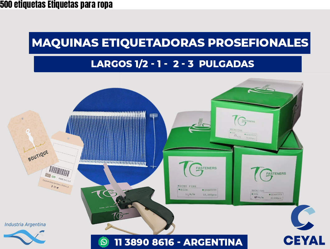 500 etiquetas Etiquetas para ropa