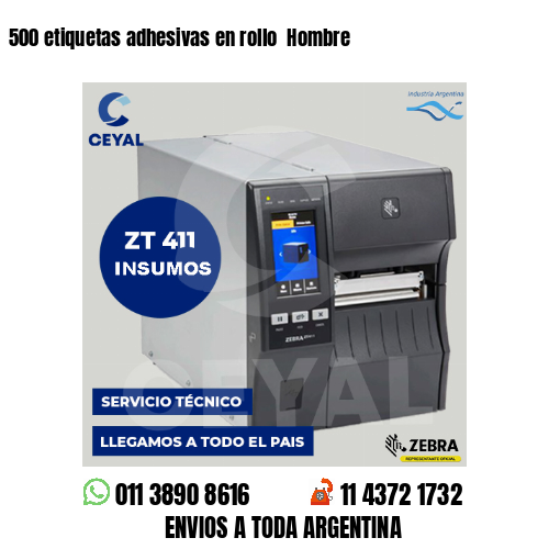 500 etiquetas adhesivas en rollo Hombre