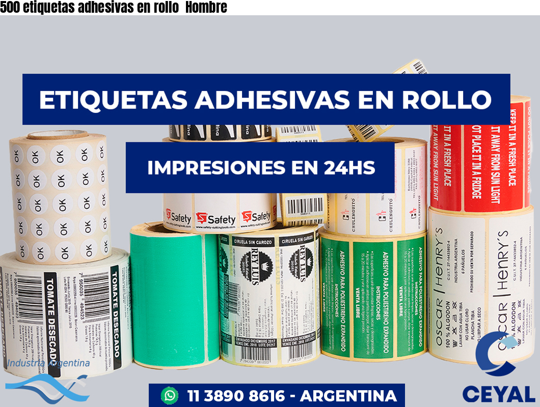 500 etiquetas adhesivas en rollo  Hombre