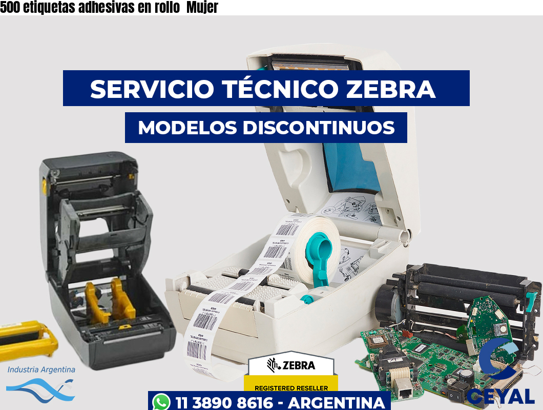 500 etiquetas adhesivas en rollo Mujer
