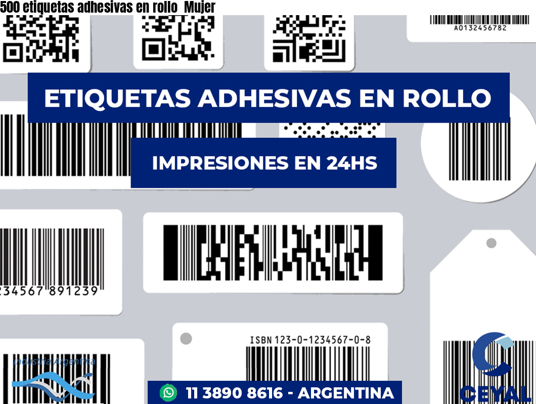 500 etiquetas adhesivas en rollo  Mujer