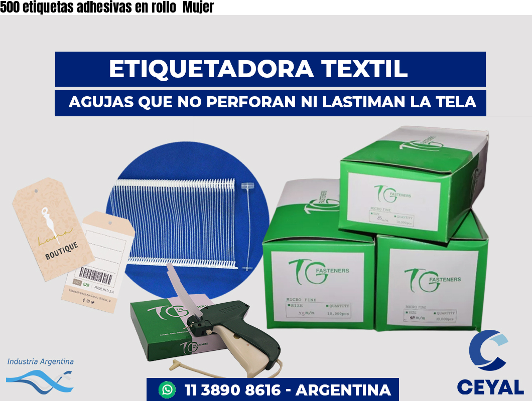 500 etiquetas adhesivas en rollo  Mujer