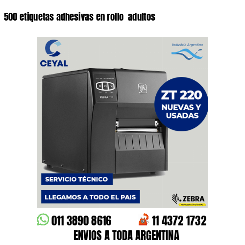 500 etiquetas adhesivas en rollo  adultos