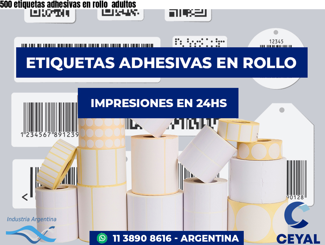 500 etiquetas adhesivas en rollo  adultos
