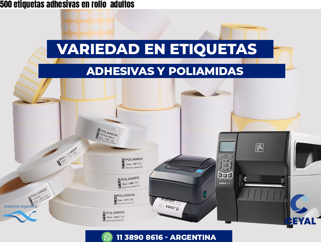500 etiquetas adhesivas en rollo  adultos