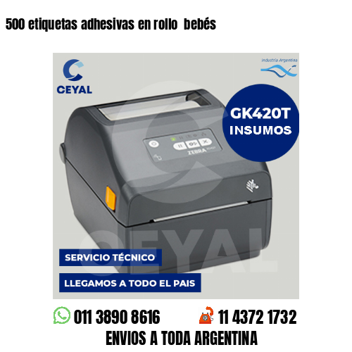 500 etiquetas adhesivas en rollo  bebés