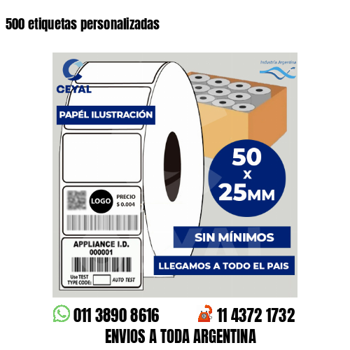500 etiquetas personalizadas