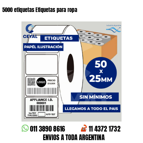 5000 etiquetas Etiquetas para ropa
