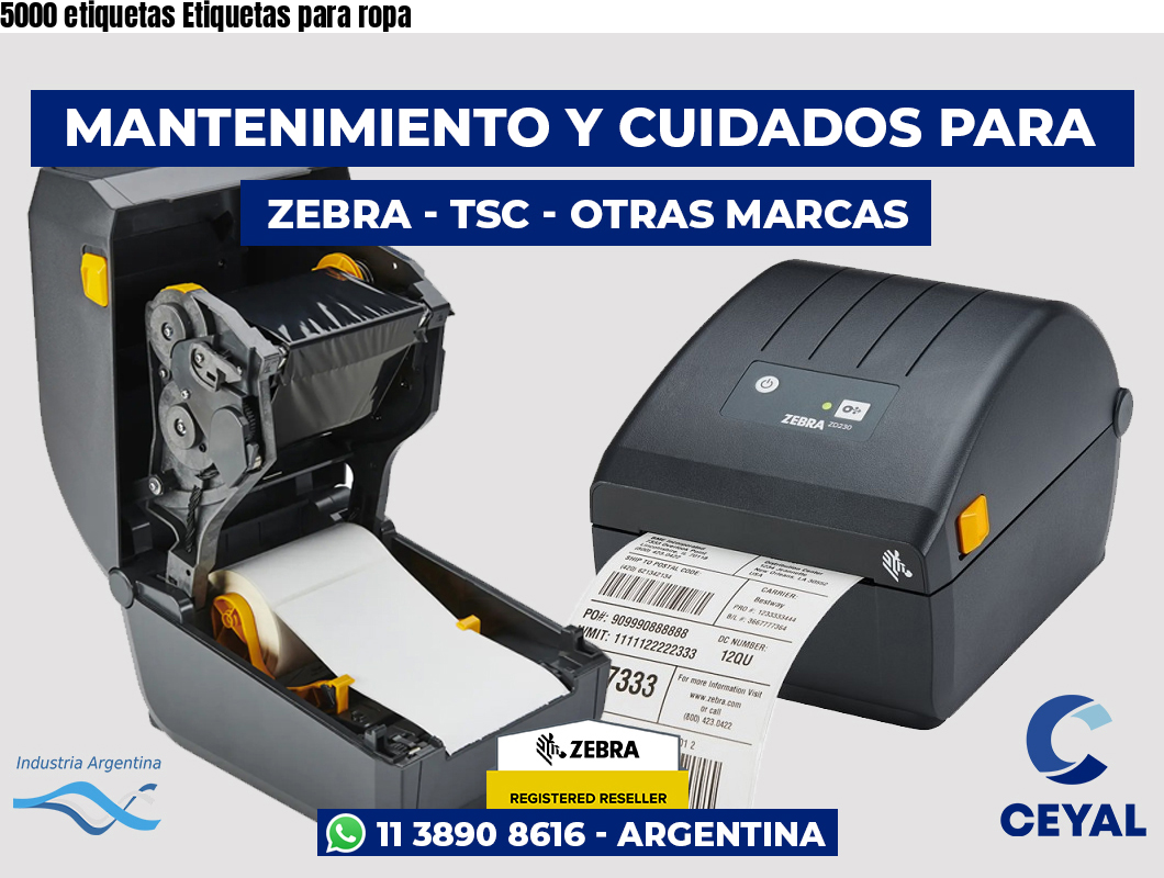 5000 etiquetas Etiquetas para ropa