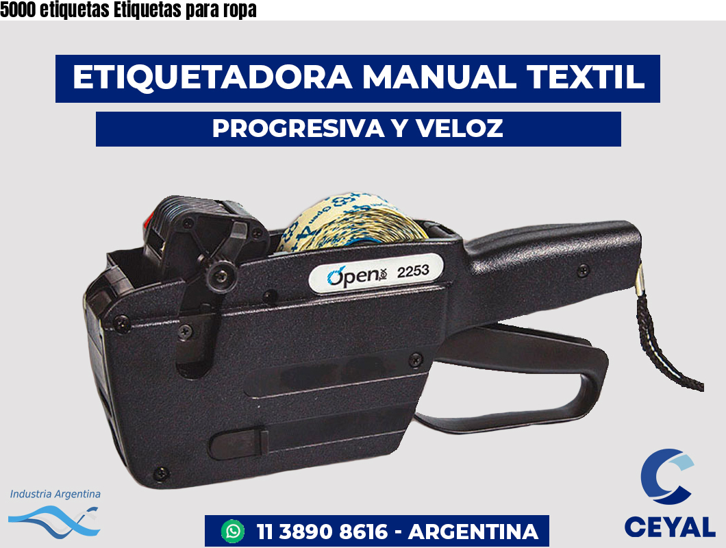5000 etiquetas Etiquetas para ropa