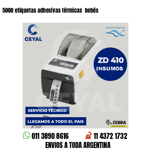 5000 etiquetas adhesivas térmicas bebés
