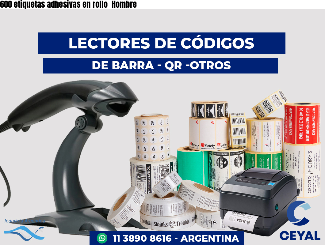 600 etiquetas adhesivas en rollo  Hombre