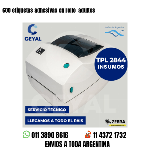 600 etiquetas adhesivas en rollo  adultos