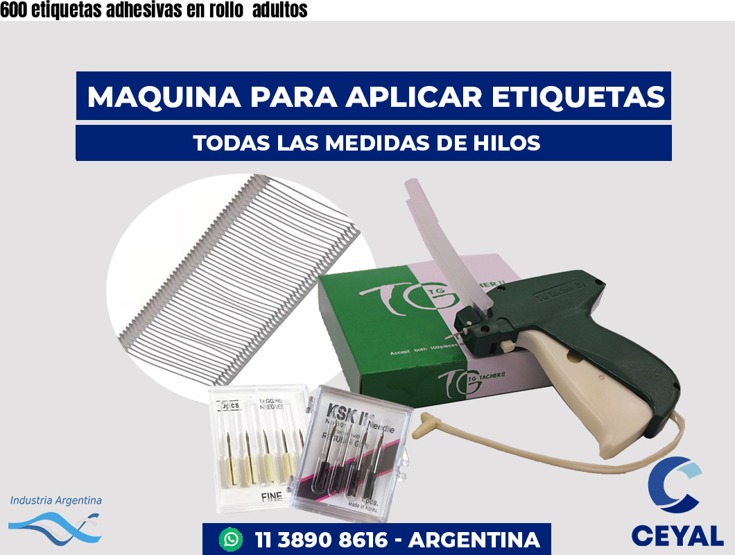600 etiquetas adhesivas en rollo  adultos