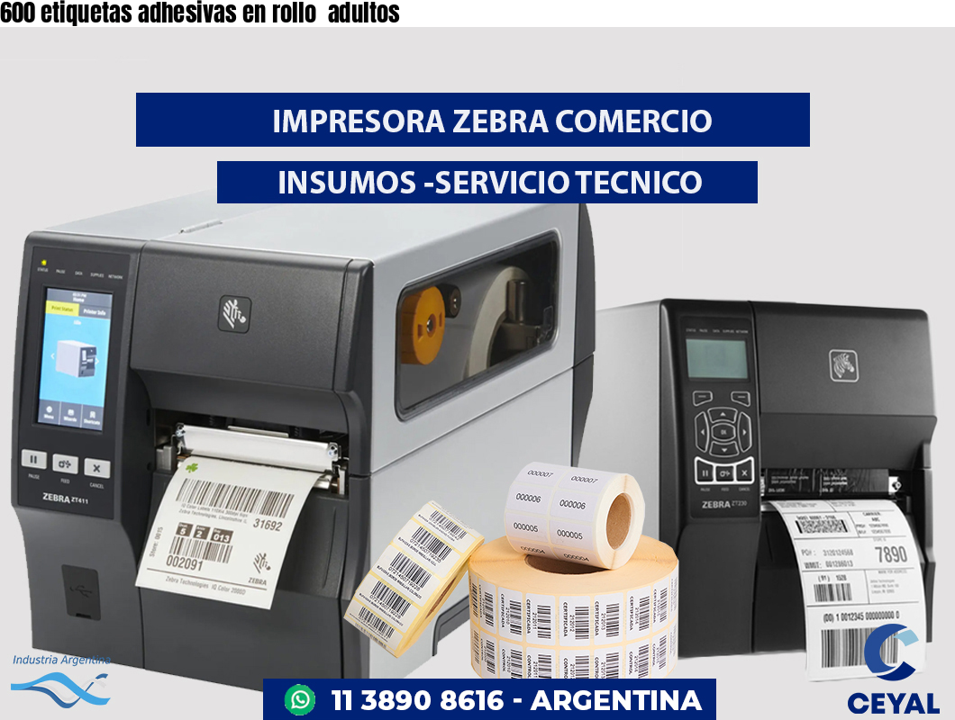 600 etiquetas adhesivas en rollo  adultos