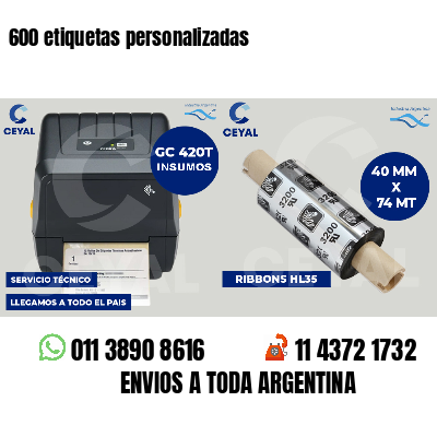 600 etiquetas personalizadas