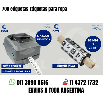700 etiquetas Etiquetas para ropa