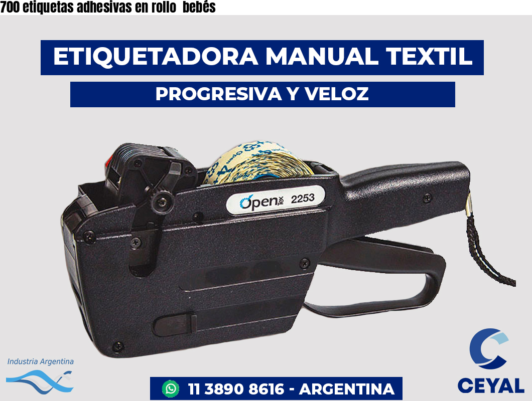 700 etiquetas adhesivas en rollo bebés