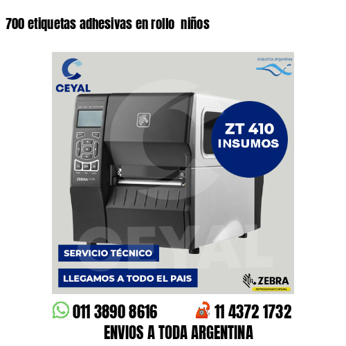 700 etiquetas adhesivas en rollo  niños
