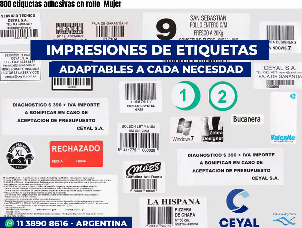 800 etiquetas adhesivas en rollo  Mujer