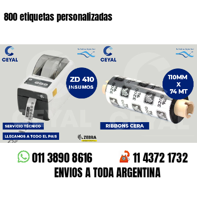 800 etiquetas personalizadas