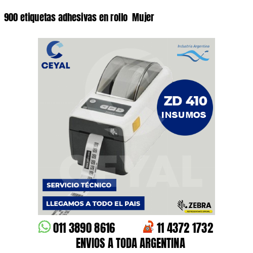 900 etiquetas adhesivas en rollo Mujer