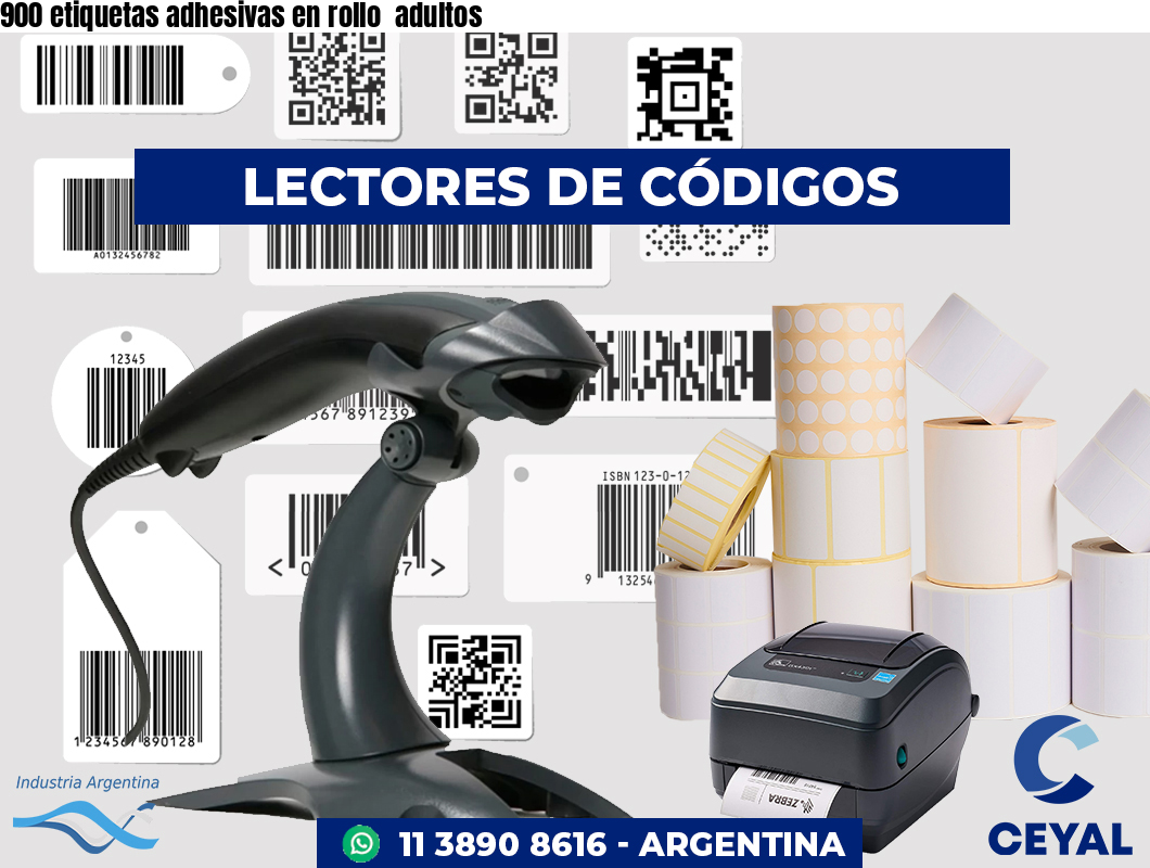900 etiquetas adhesivas en rollo adultos