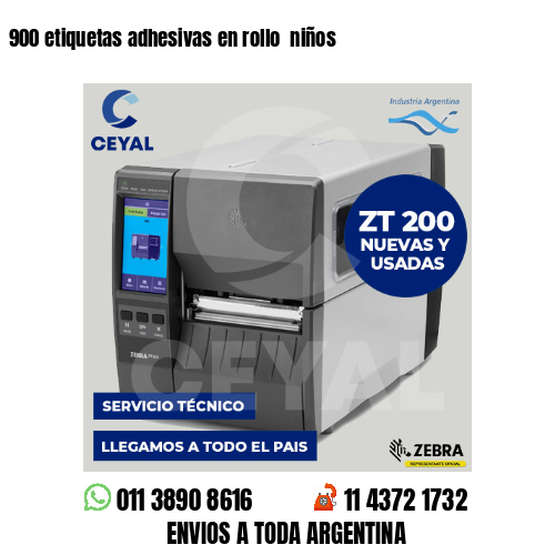 900 etiquetas adhesivas en rollo  niños