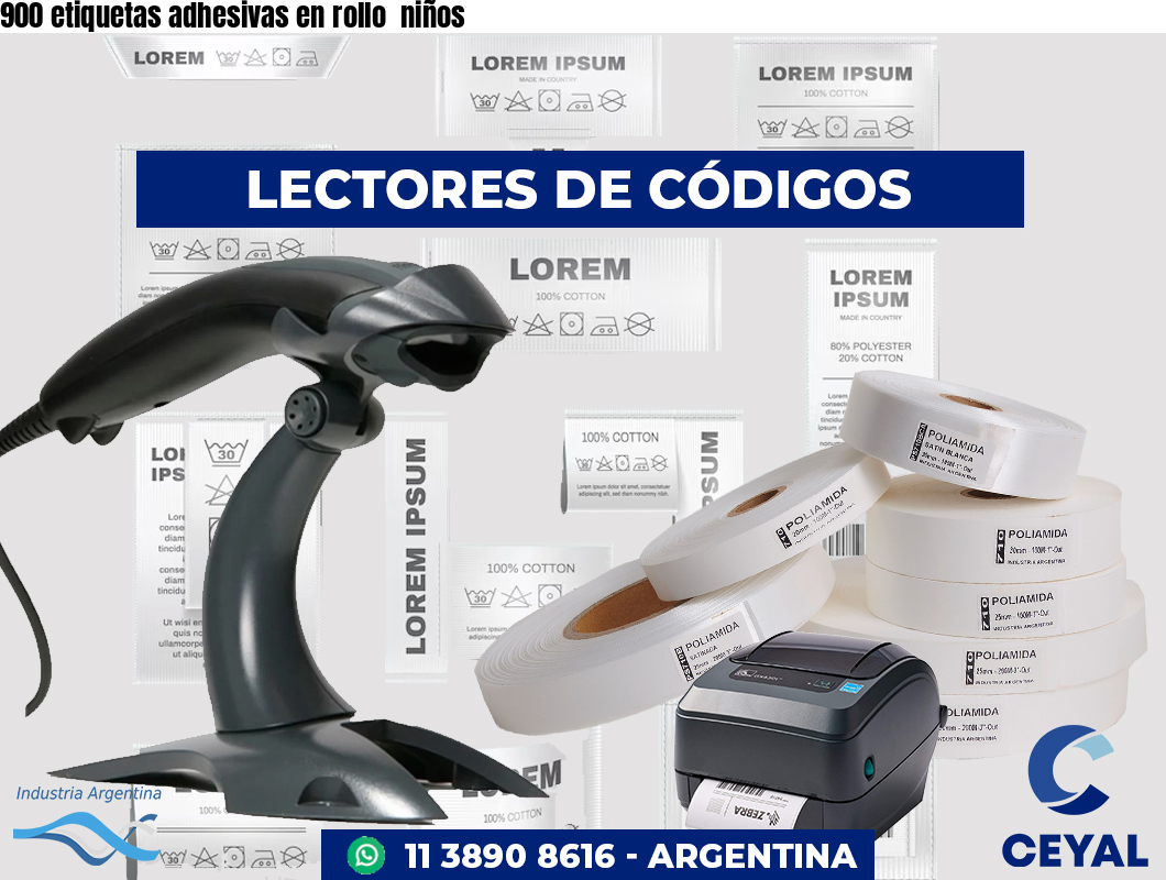 900 etiquetas adhesivas en rollo  niños