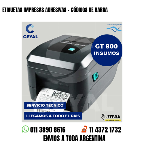 ETIQUETAS IMPRESAS ADHESIVAS - CÓDIGOS DE BARRA