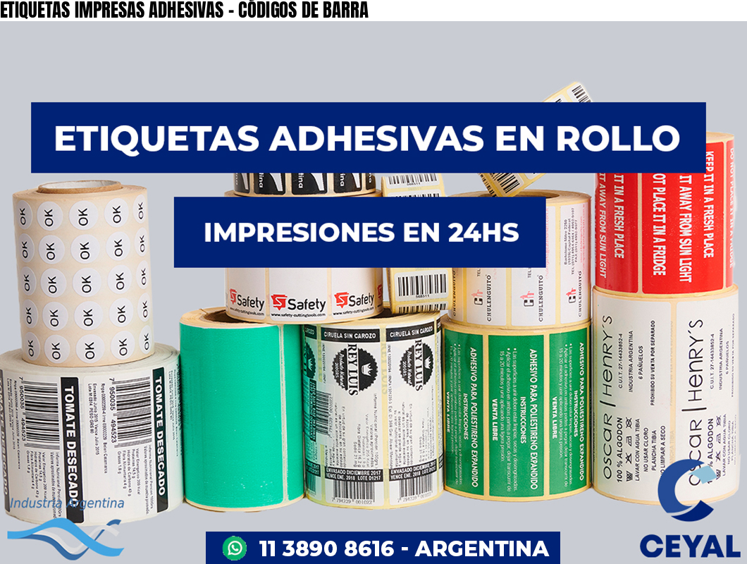 ETIQUETAS IMPRESAS ADHESIVAS – CÓDIGOS DE BARRA