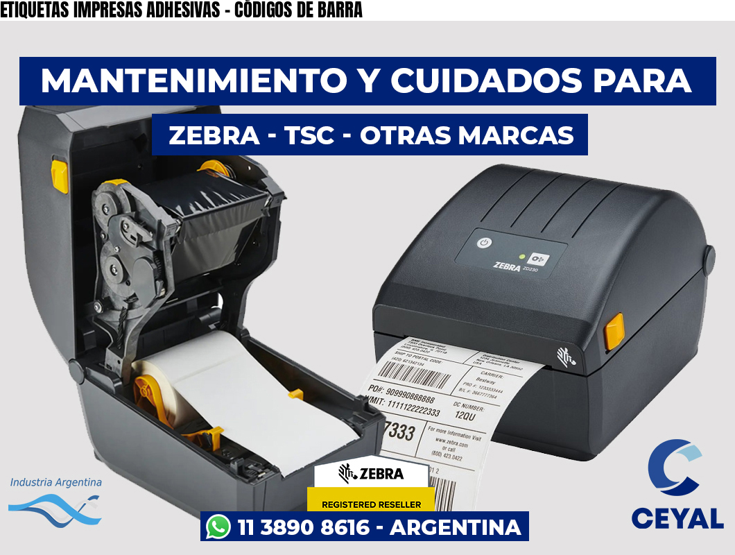 ETIQUETAS IMPRESAS ADHESIVAS - CÓDIGOS DE BARRA