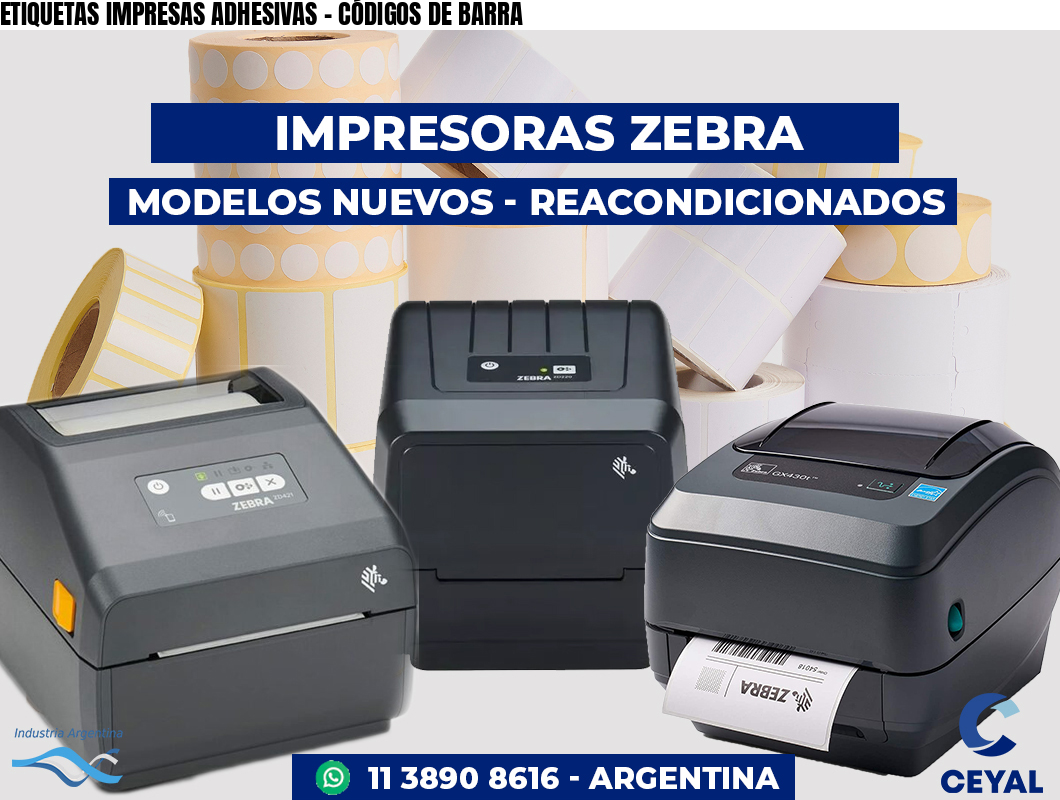 ETIQUETAS IMPRESAS ADHESIVAS - CÓDIGOS DE BARRA
