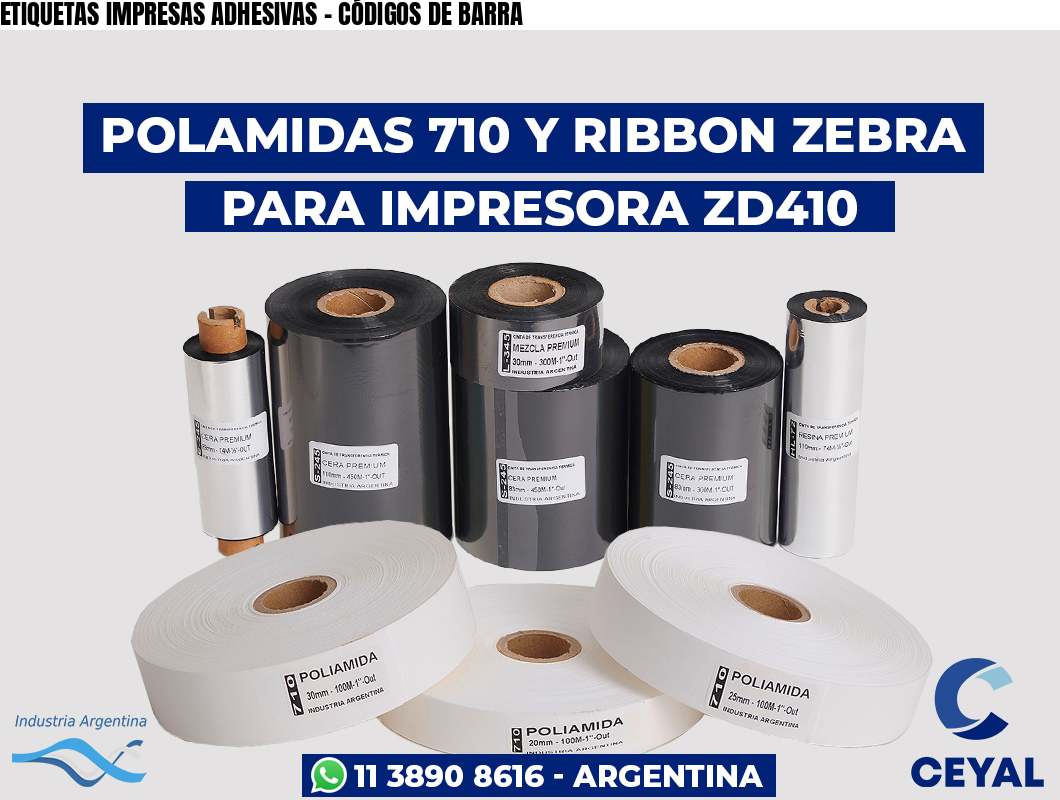 ETIQUETAS IMPRESAS ADHESIVAS – CÓDIGOS DE BARRA