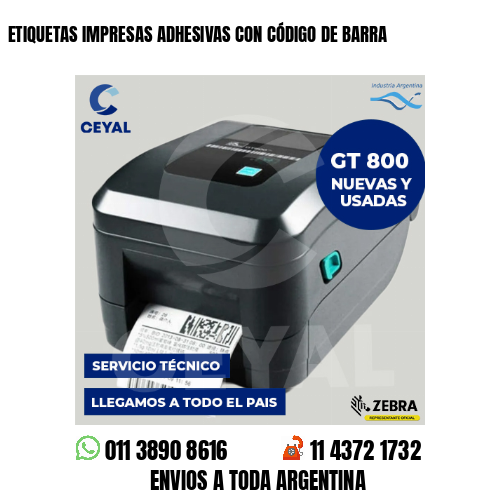 ETIQUETAS IMPRESAS ADHESIVAS CON CÓDIGO DE BARRA